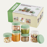 Sealed Glass Storage Jar Set - 4 x 4oz + 2 x 7 oz Glass Jars